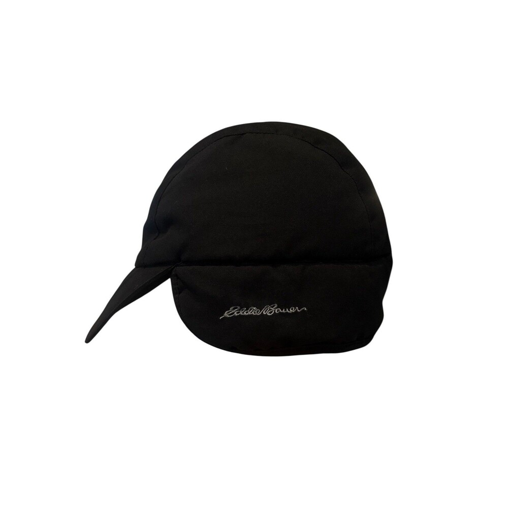 Eddie Bauer Black Winter Outdoor Trapper Hat Size S/M Ear Flaps Insulated